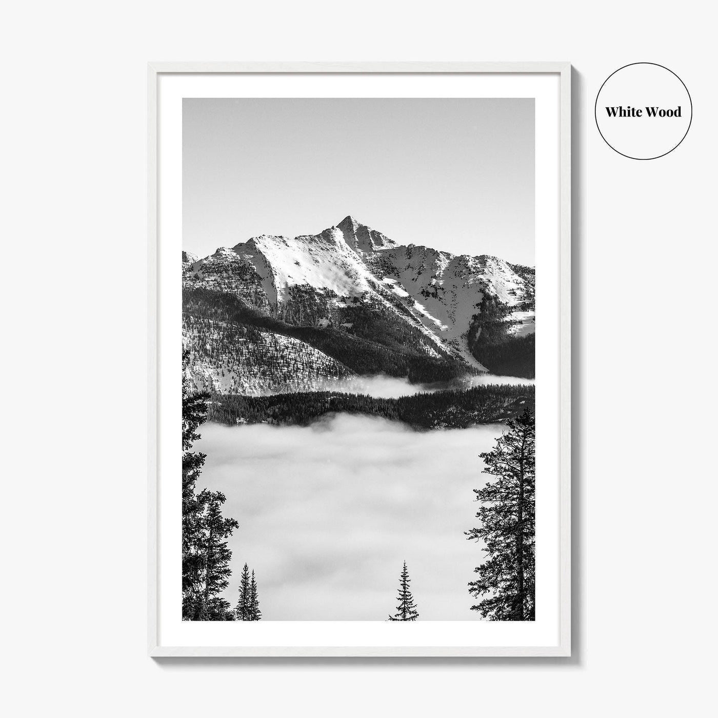 Big Sky Black and White Fine Art Photo Print, Montana USA, Wall Decor Poster