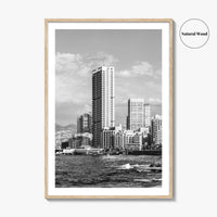 Beirut Black and White Fine Art Photo Print, The Corniche, Lebanon Wall Decor Poster