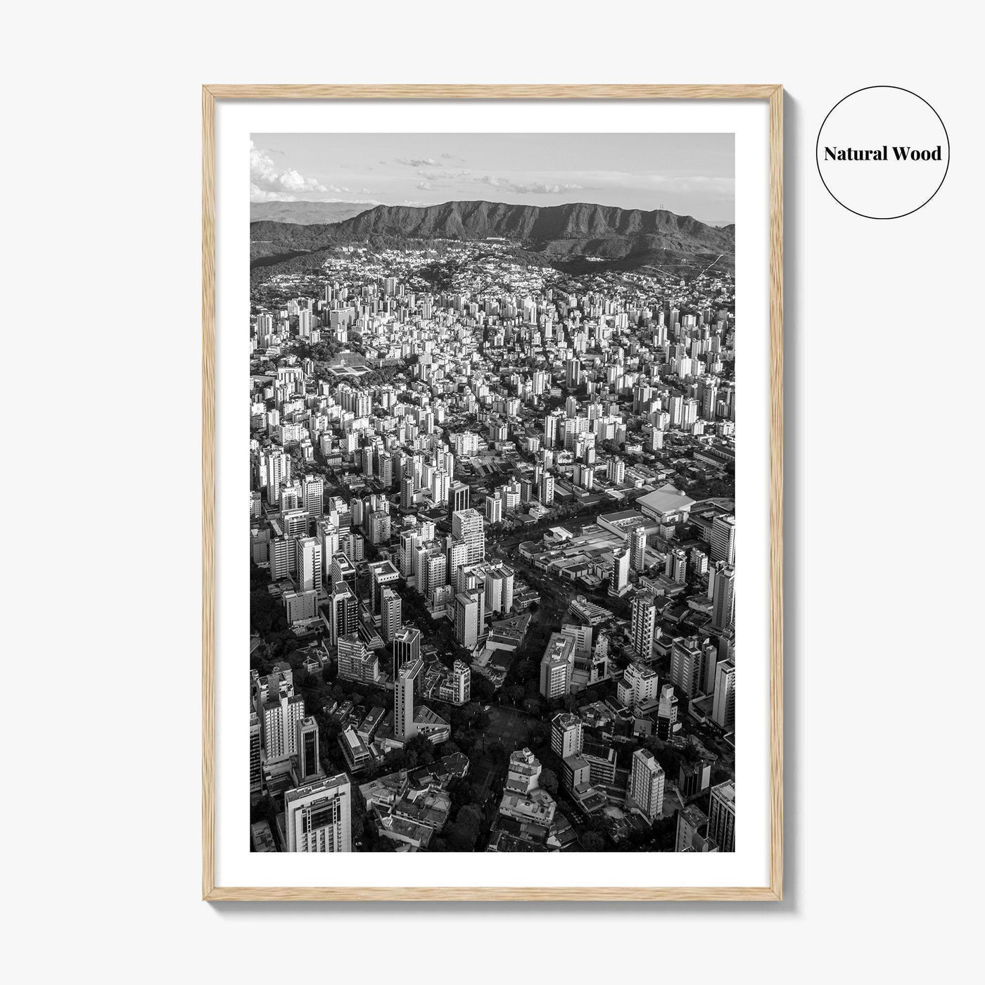 Belo Horizonte Skyline Black and White Fine Art Photo Print, Minas Gerais, Brazil, Poster