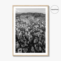 Belo Horizonte Skyline Black and White Fine Art Photo Print, Minas Gerais, Brazil, Poster
