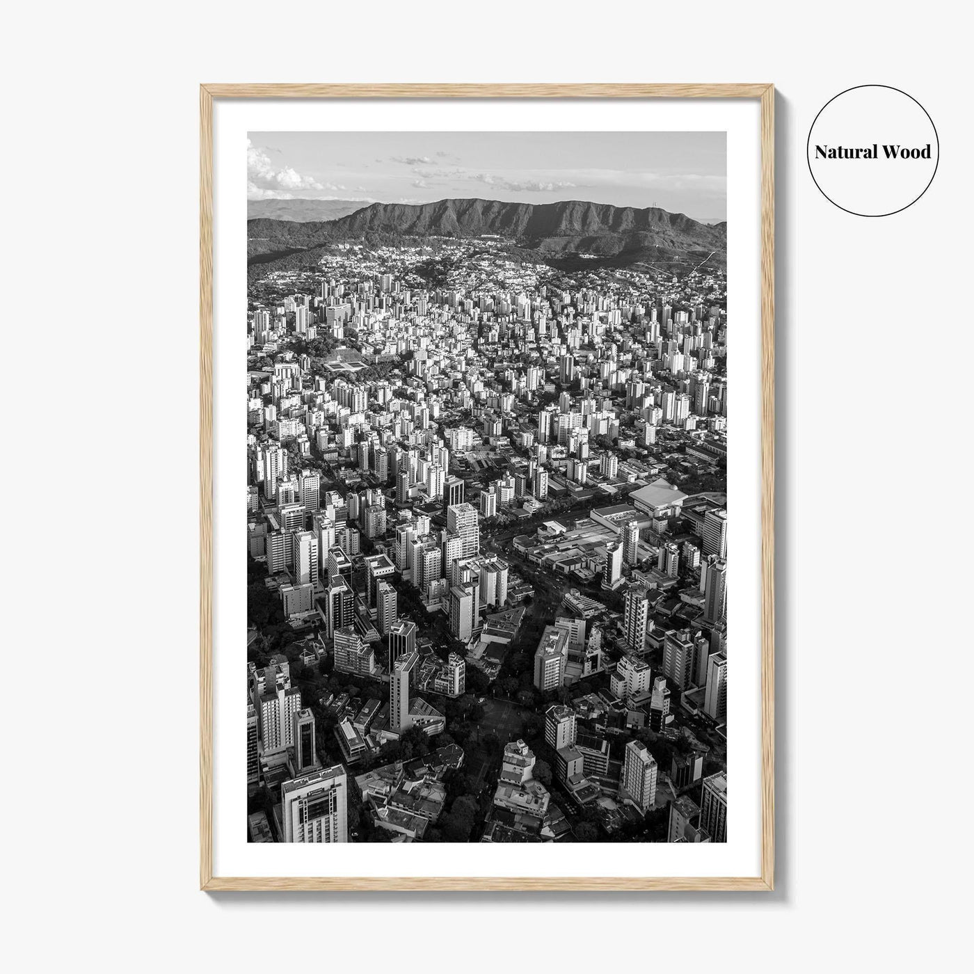 Belo Horizonte Skyline Black and White Fine Art Photo Print, Minas Gerais, Brazil, Poster