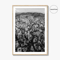 Belo Horizonte Skyline Black and White Fine Art Photo Print, Minas Gerais, Brazil, Poster