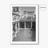 Bath Black and White Fine Art Photo Print, Roman Baths Somerset England Poster