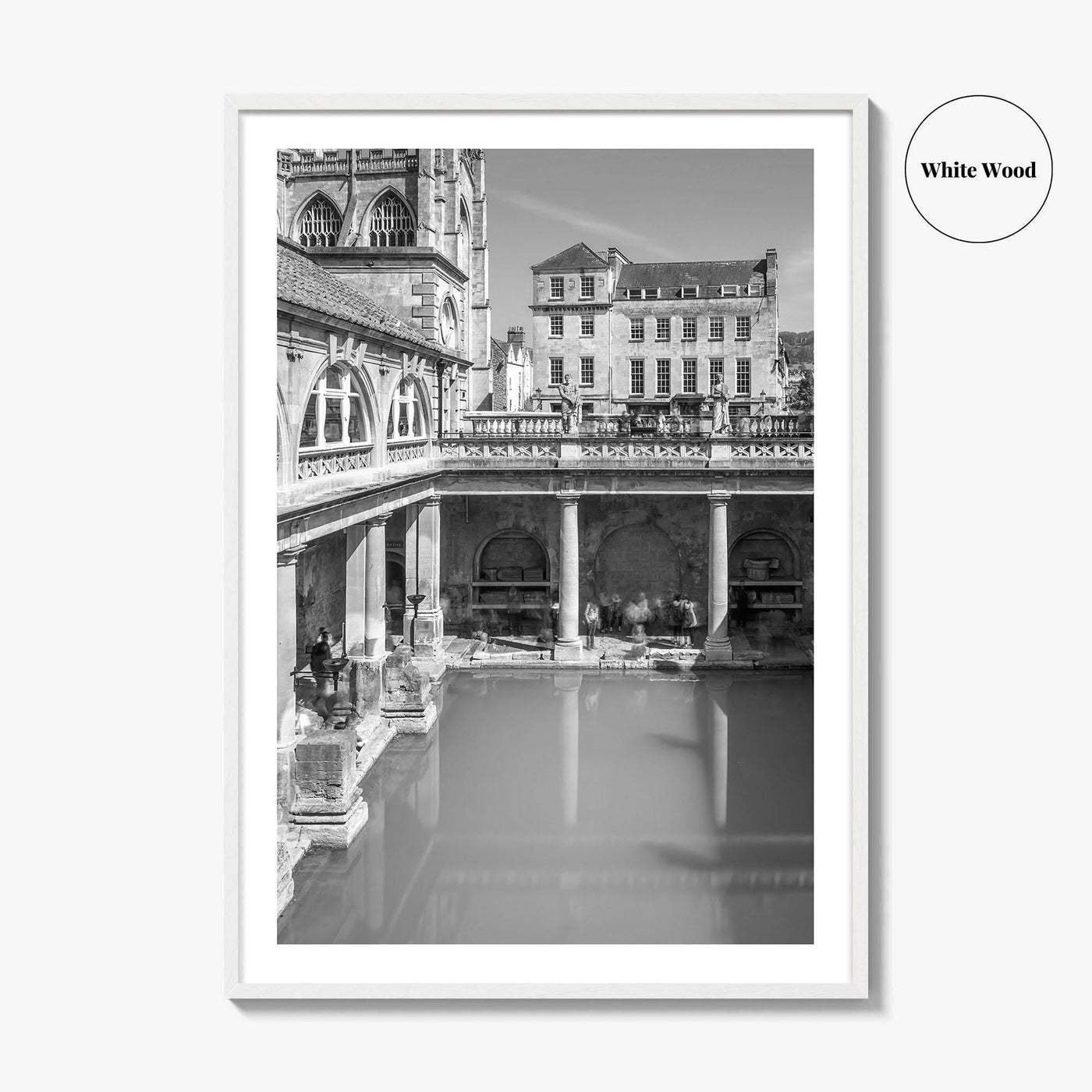 Bath Black and White Fine Art Photo Print, Roman Baths Somerset England Poster