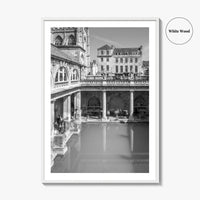 Bath Black and White Fine Art Photo Print, Roman Baths Somerset England Poster