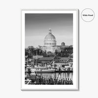 Annapolis Skyline Black and White Fine Art Photo Print, Maryland, Chesapeake Bay Poster