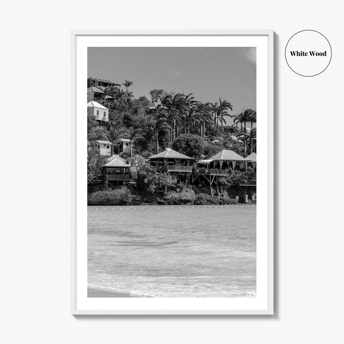 Antigua and Barbuda Black and White Fine Art Photo Print, Caribbean Poster