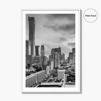 Beijing Black and White Fine Art Photo Print, CBD, Central Business District, China Poster