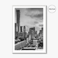 Beijing Black and White Fine Art Photo Print, CBD, Central Business District, China Poster