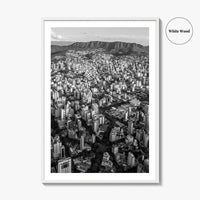 Belo Horizonte Skyline Black and White Fine Art Photo Print, Minas Gerais, Brazil, Poster