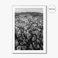 Belo Horizonte Skyline Black and White Fine Art Photo Print, Minas Gerais, Brazil, Poster
