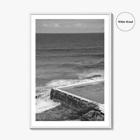 Bondi Beach Black and White Fine Art Photo Print, Icebergs Sydney Australia Poster