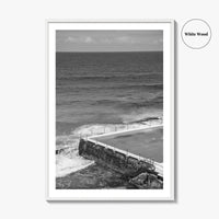 Bondi Beach Black and White Fine Art Photo Print, Icebergs Sydney Australia Poster
