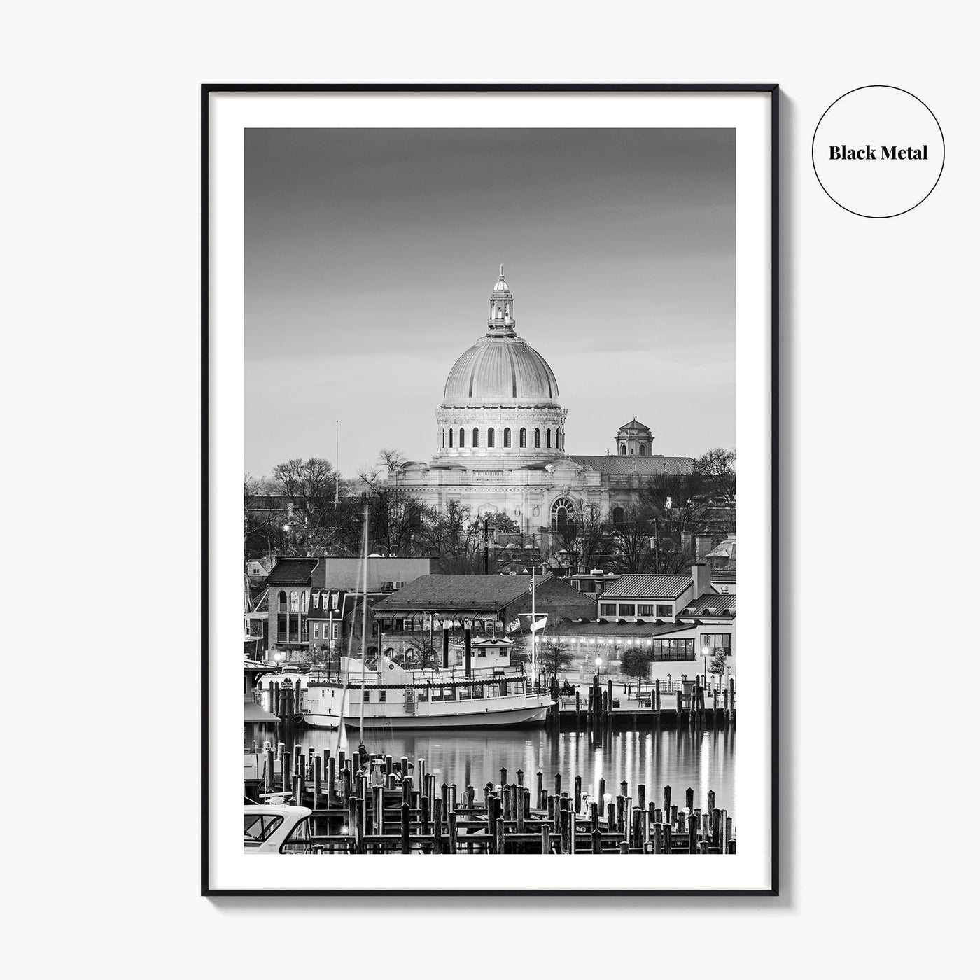 Annapolis Skyline Black and White Fine Art Photo Print, Maryland, Chesapeake Bay Poster