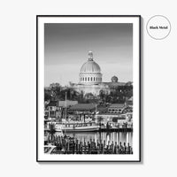 Annapolis Skyline Black and White Fine Art Photo Print, Maryland, Chesapeake Bay Poster