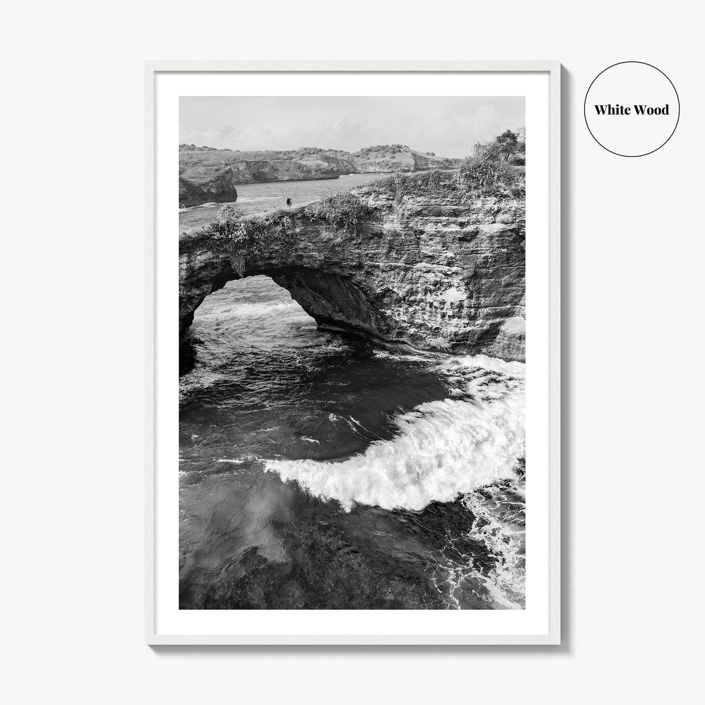 Bali Black and White Fine Art Photo Print, Nusa Penida Broken Bay, Indonesia Poster