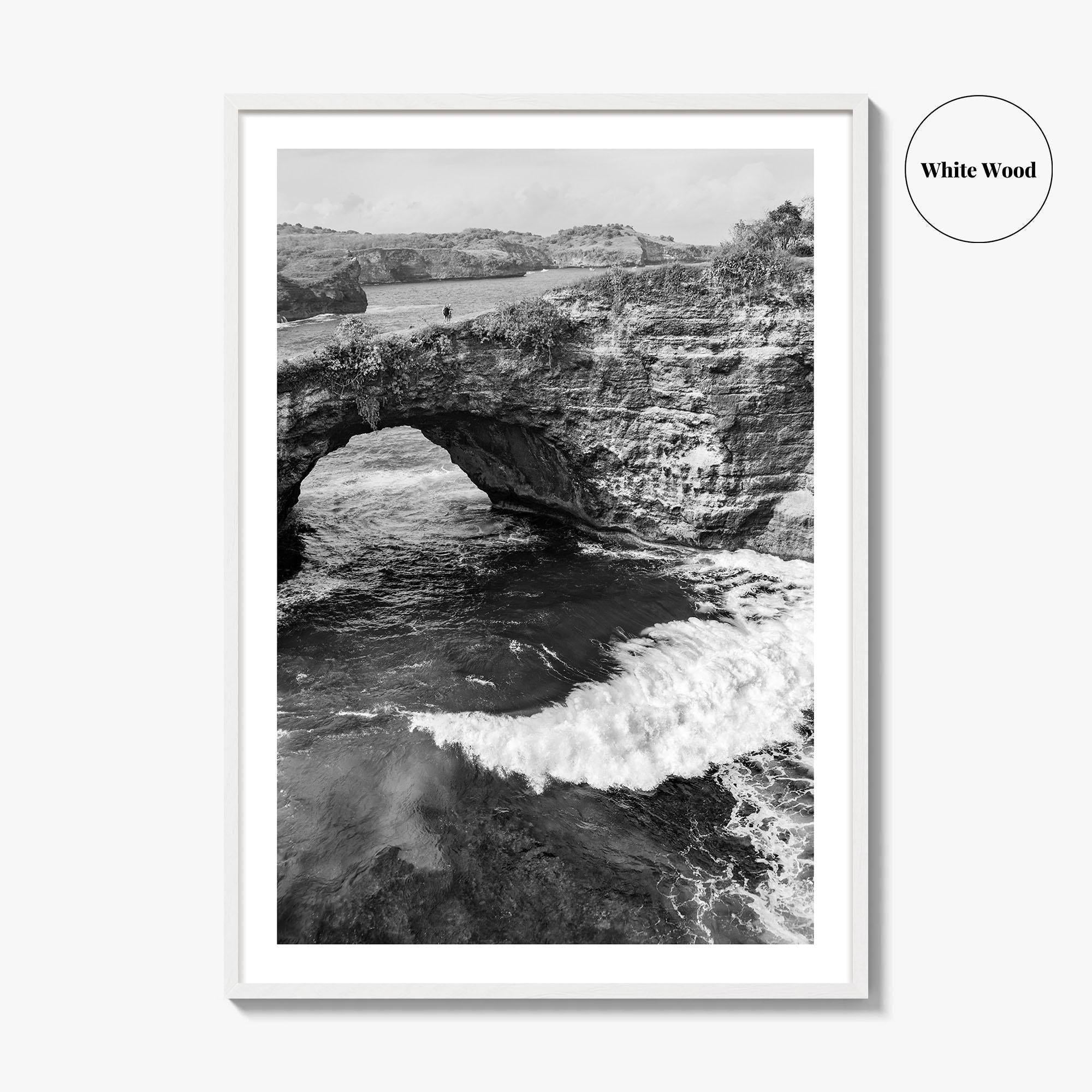 Bali Black and White Fine Art Photo Print, Nusa Penida Broken Bay, Indonesia Poster