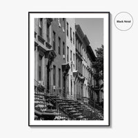 Bedford-Stuyvesant Black and White Fine Art Photo Print, Brooklyn NYC Brownstone Staircases, New York