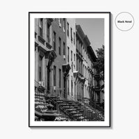 Bedford-Stuyvesant Black and White Fine Art Photo Print, Brooklyn NYC Brownstone Staircases, New York