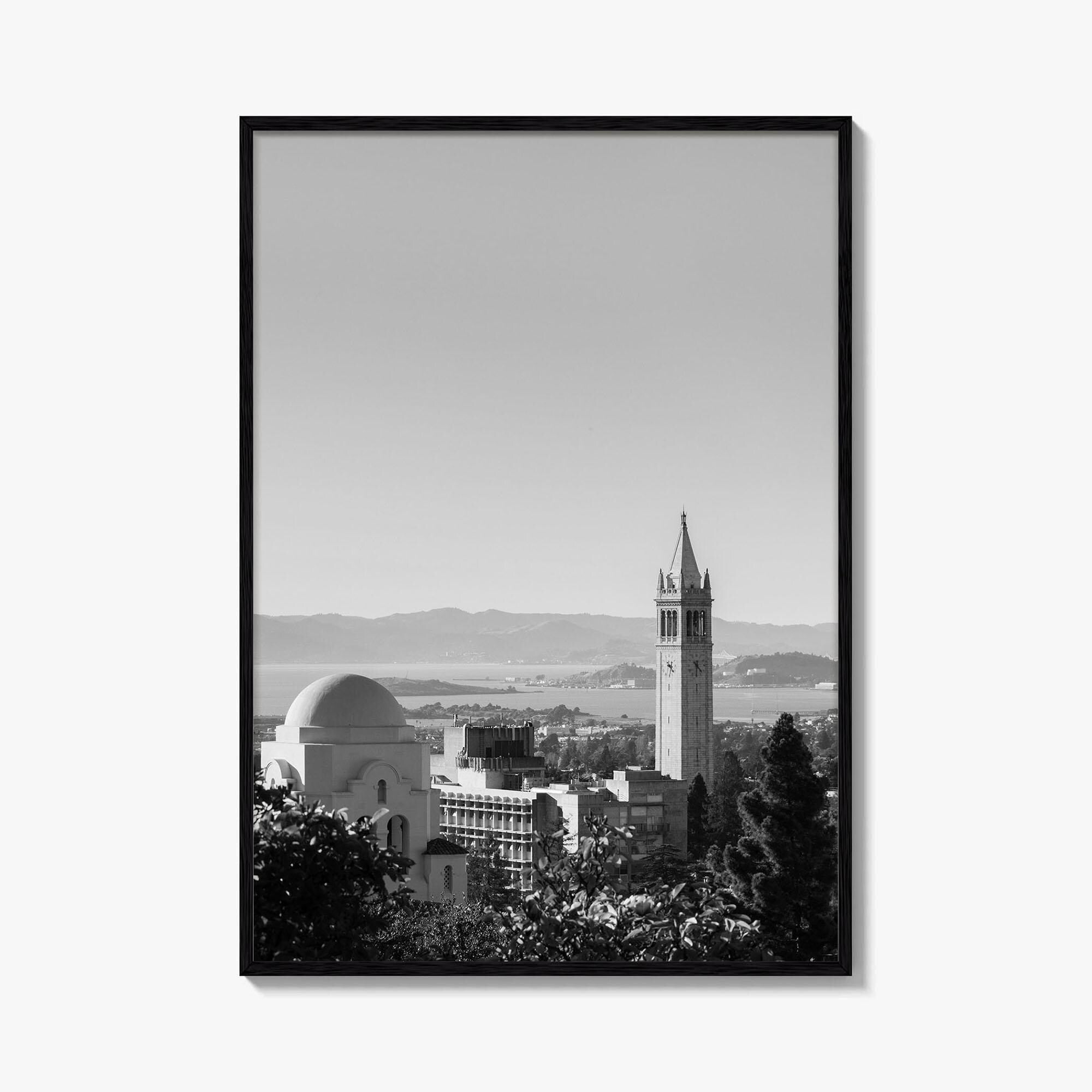 Berkeley Black and White Fine Art Photo Print, Sather Tower, Campanile, California, Wall Decor