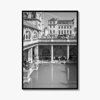 Bath Black and White Fine Art Photo Print, Roman Baths Somerset England Poster