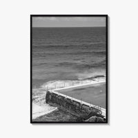 Bondi Beach Black and White Fine Art Photo Print, Icebergs Sydney Australia Poster
