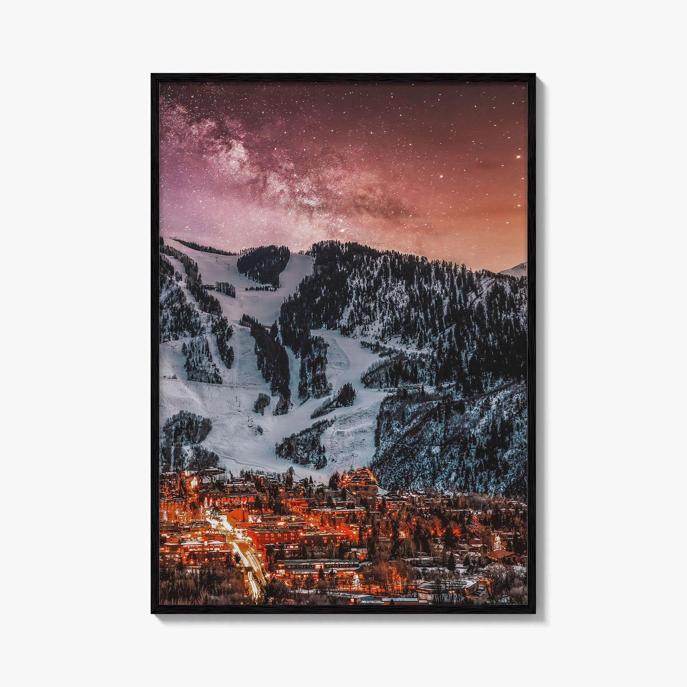 Aspen Skyline Fine Art Photo Print, City, Colorado, USA, Milky Way Wall Decor Poster