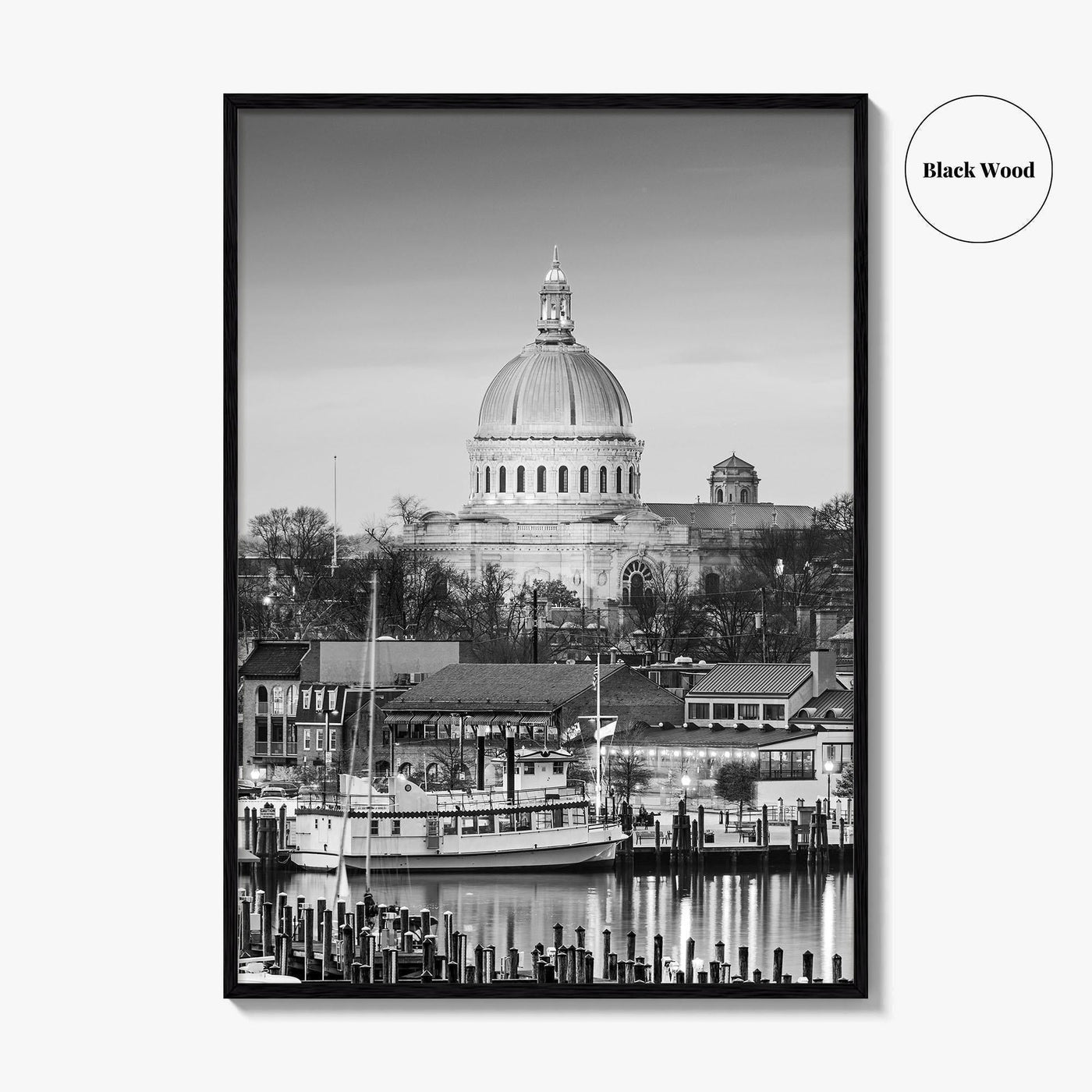 Annapolis Skyline Black and White Fine Art Photo Print, Maryland, Chesapeake Bay Poster