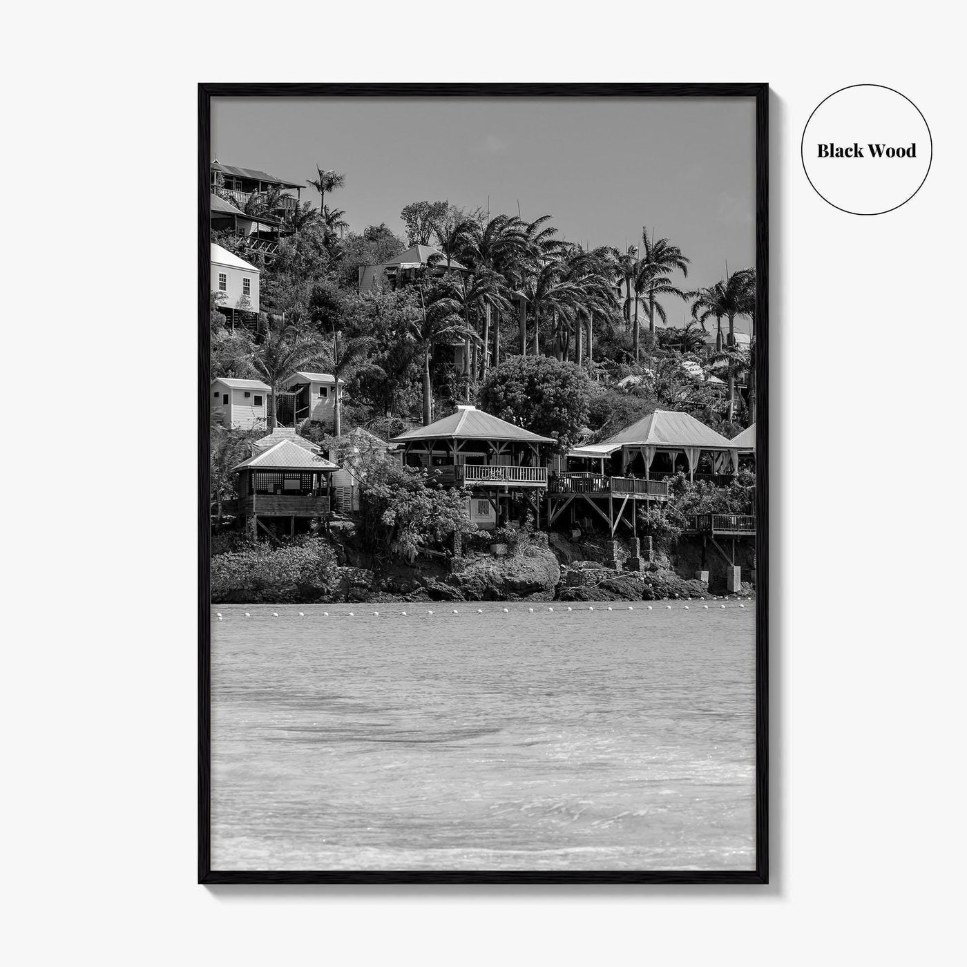 Antigua and Barbuda Black and White Fine Art Photo Print, Caribbean Poster