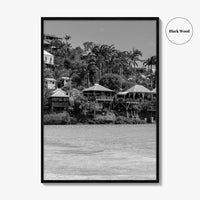 Antigua and Barbuda Black and White Fine Art Photo Print, Caribbean Poster