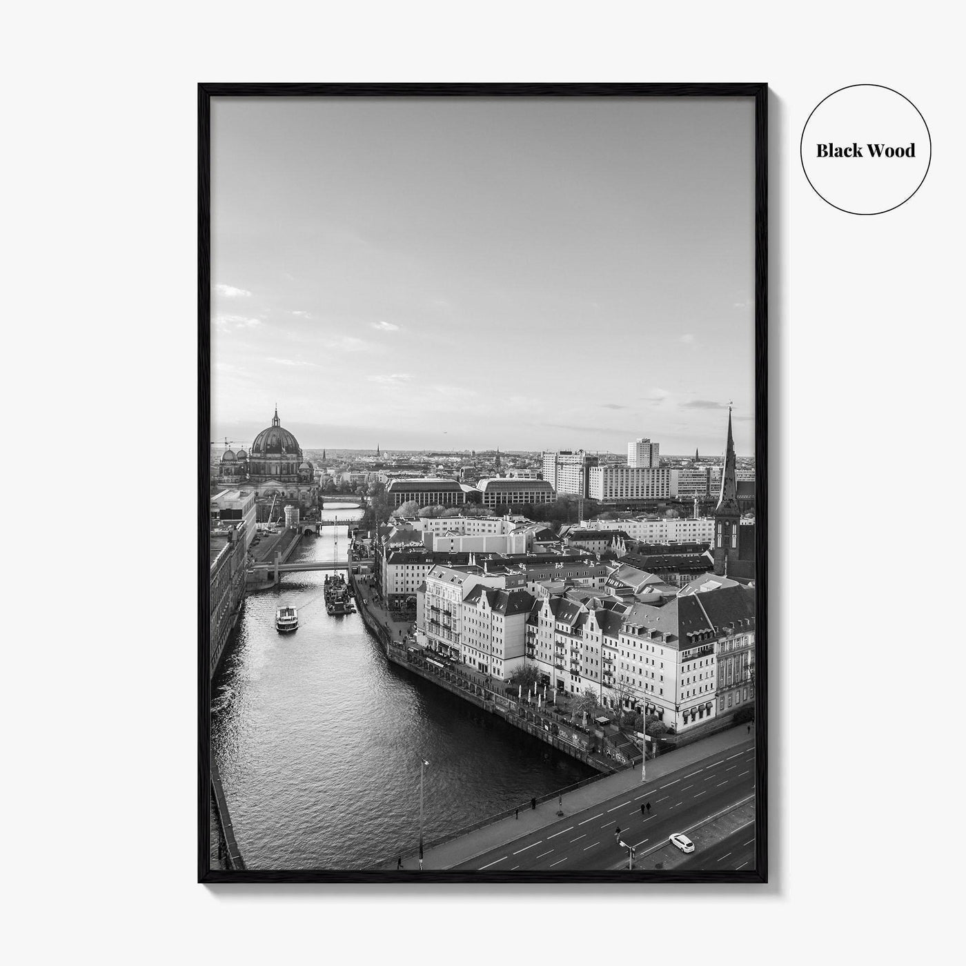 Berlin Skyline Black and White Fine Art Photo Print, Poster, Germany, Berliner Dom, Fernsehturm