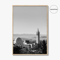 Berkeley Black and White Fine Art Photo Print, Sather Tower, Campanile, California, Wall Decor