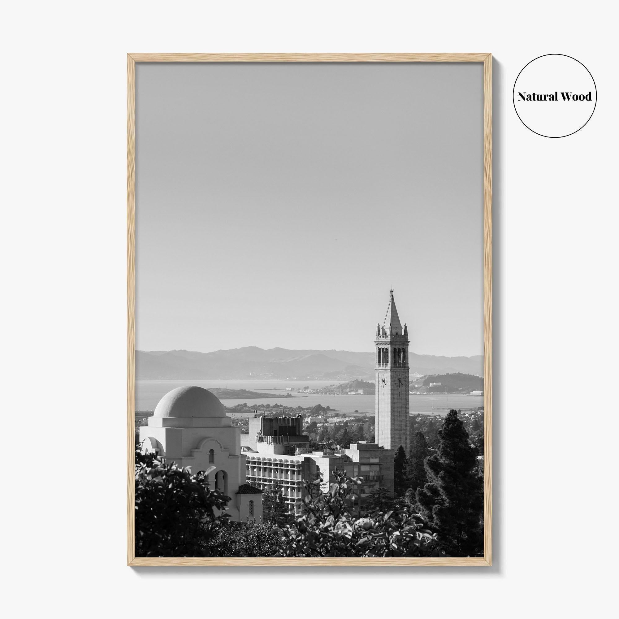 Berkeley Black and White Fine Art Photo Print, Sather Tower, Campanile, California, Wall Decor