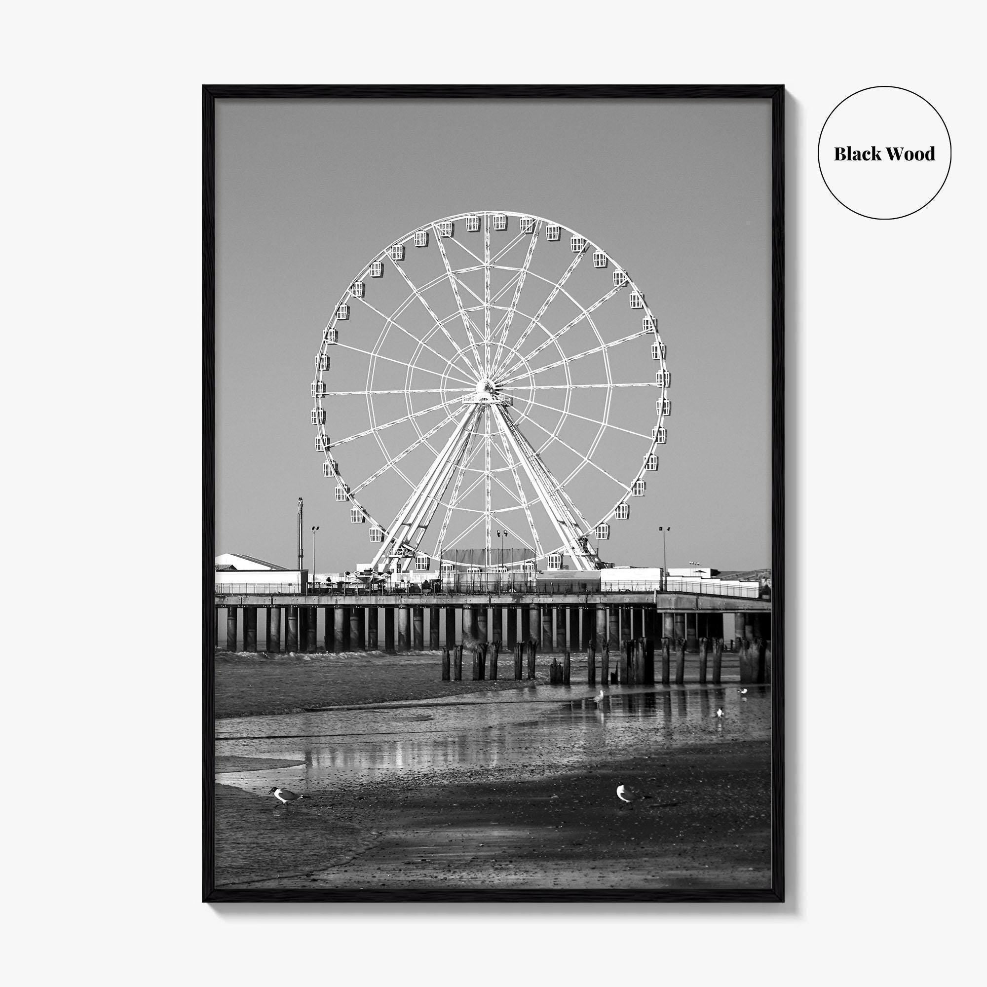 Atlantic City Black and White Fine Art Photo Print, New Jersey Poster, Jersey Shore