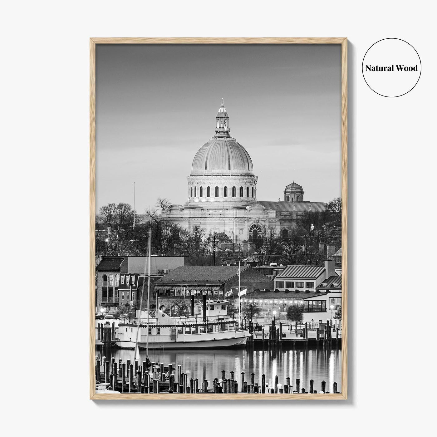 Annapolis Skyline Black and White Fine Art Photo Print, Maryland, Chesapeake Bay Poster