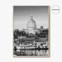 Annapolis Skyline Black and White Fine Art Photo Print, Maryland, Chesapeake Bay Poster