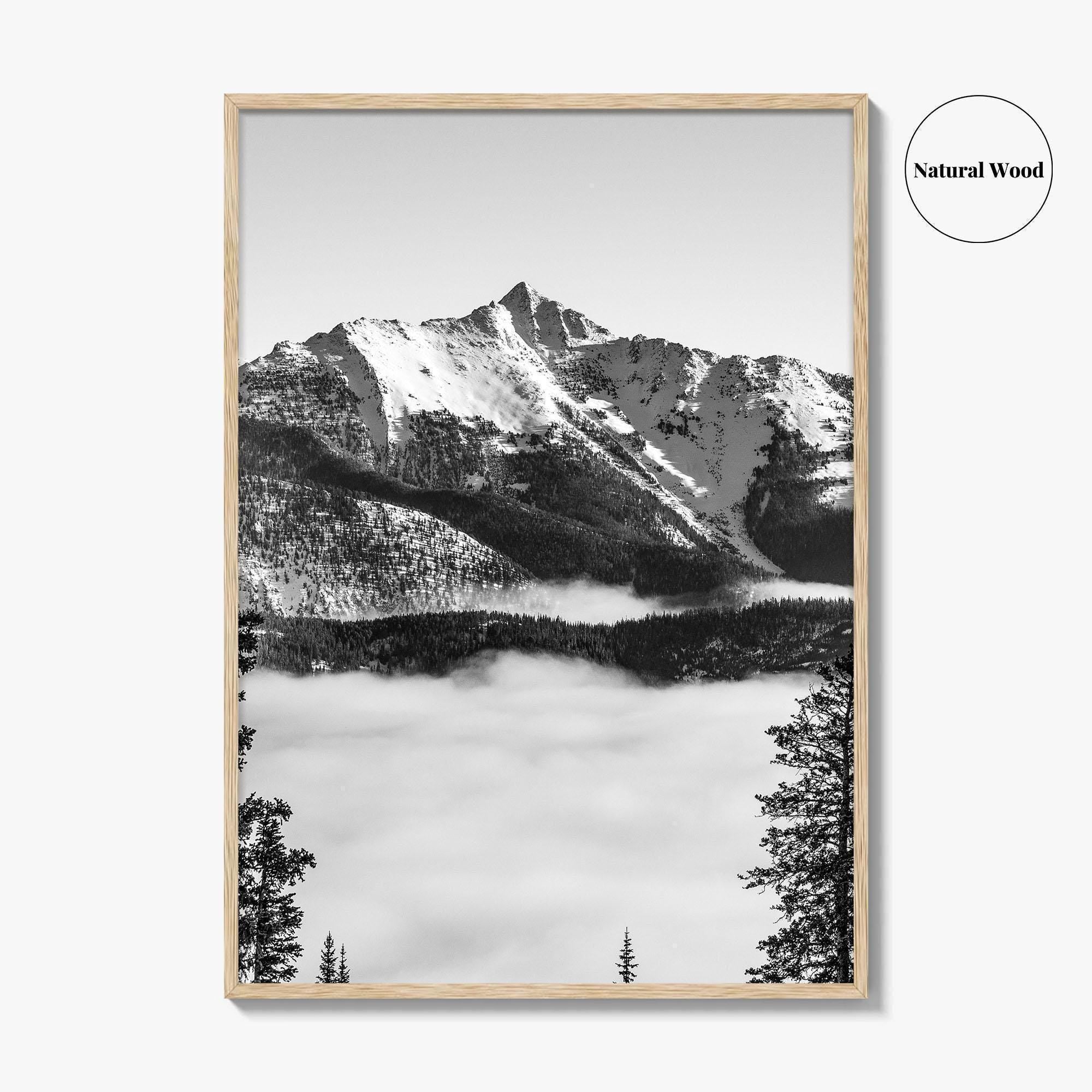 Big Sky Black and White Fine Art Photo Print, Montana USA, Wall Decor Poster