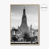 Bangkok Black and White Fine Art Photo Print, Wat Arun Temple Poster, Thailand Poster