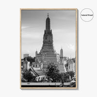 Bangkok Black and White Fine Art Photo Print, Wat Arun Temple Poster, Thailand Poster
