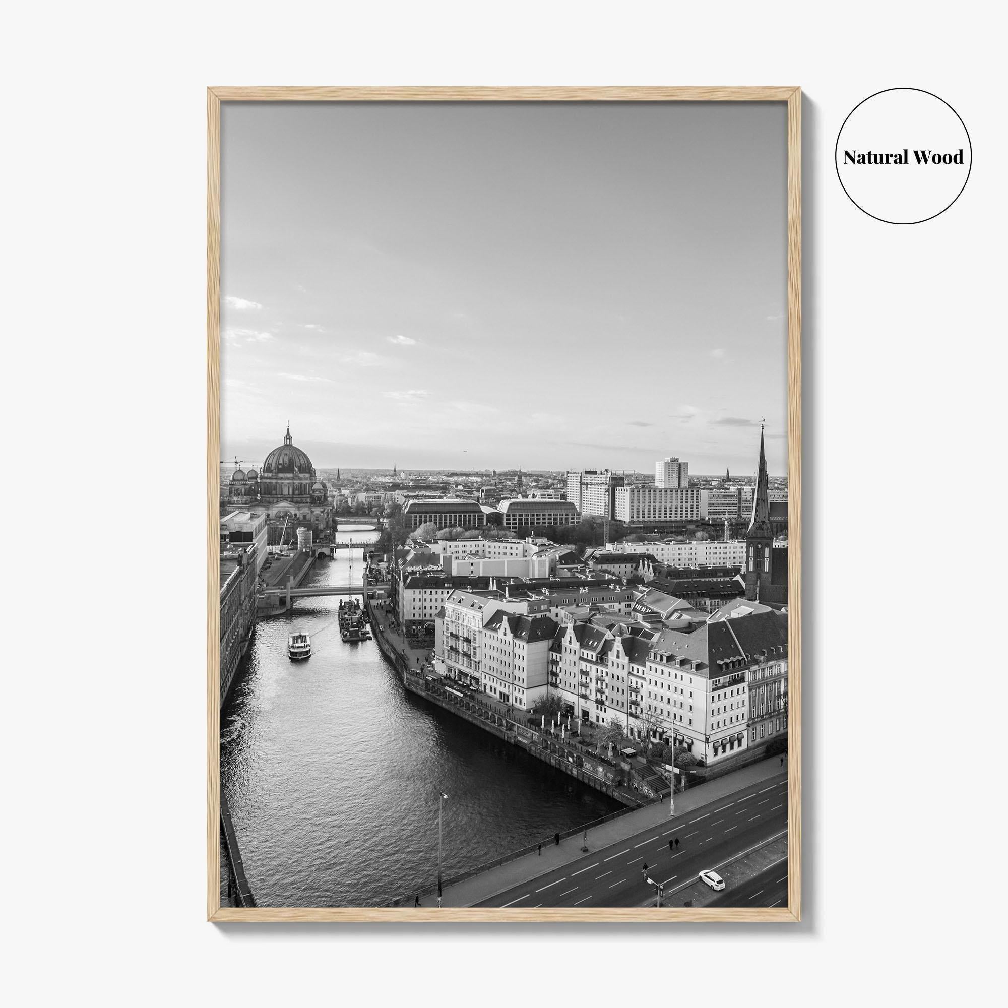 Berlin Skyline Black and White Fine Art Photo Print, Poster, Germany, Berliner Dom, Fernsehturm