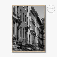Bedford-Stuyvesant Black and White Fine Art Photo Print, Brooklyn NYC Brownstone Staircases, New York