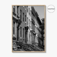 Bedford-Stuyvesant Black and White Fine Art Photo Print, Brooklyn NYC Brownstone Staircases, New York