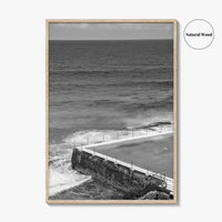 Bondi Beach Black and White Fine Art Photo Print, Icebergs Sydney Australia Poster