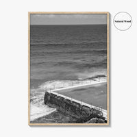Bondi Beach Black and White Fine Art Photo Print, Icebergs Sydney Australia Poster