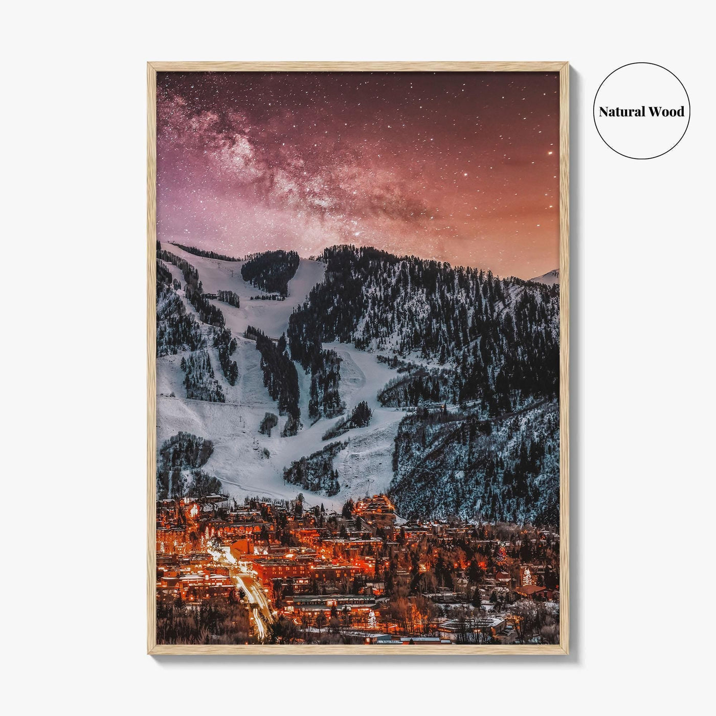 Aspen Skyline Fine Art Photo Print, City, Colorado, USA, Milky Way Wall Decor Poster