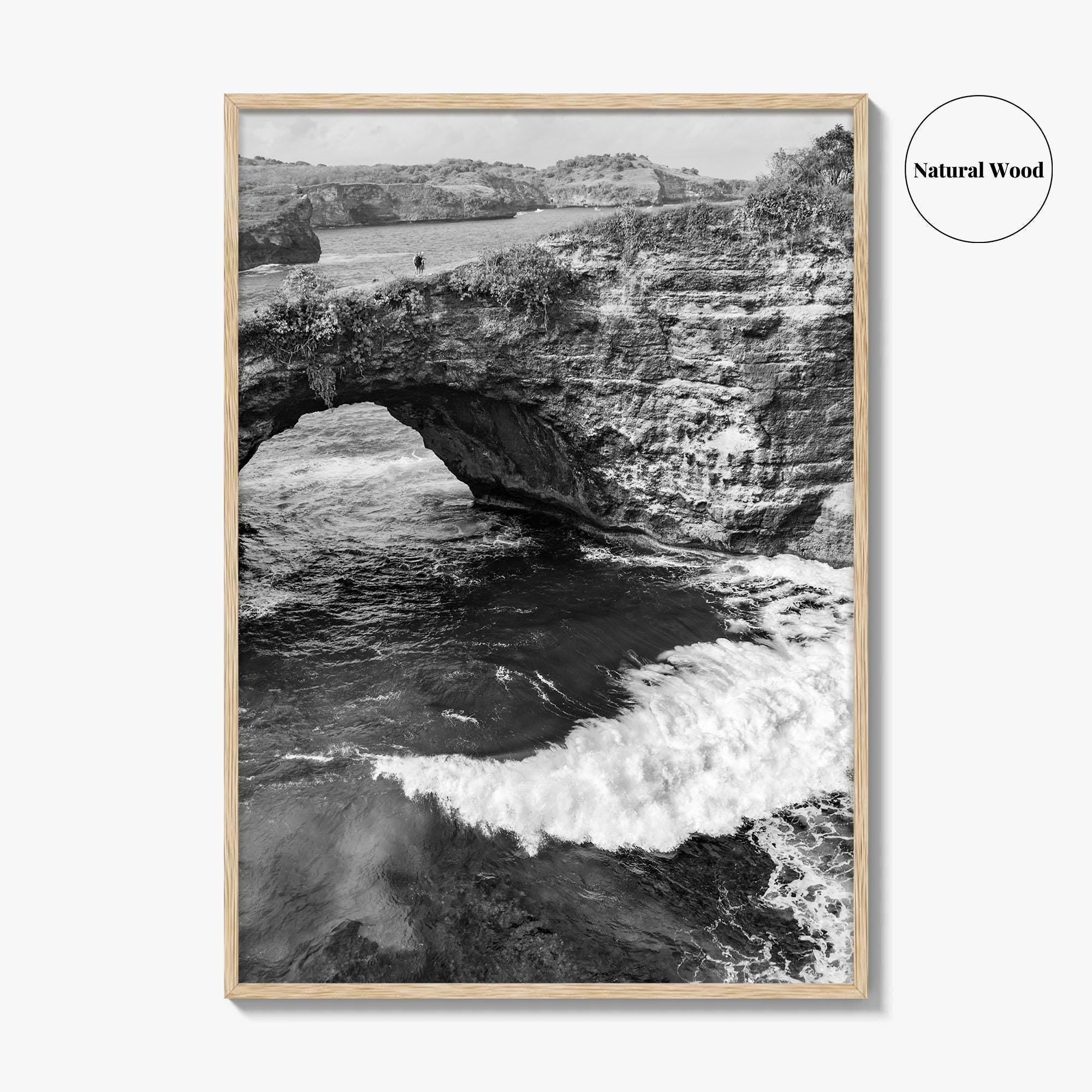 Bali Black and White Fine Art Photo Print, Nusa Penida Broken Bay, Indonesia Poster