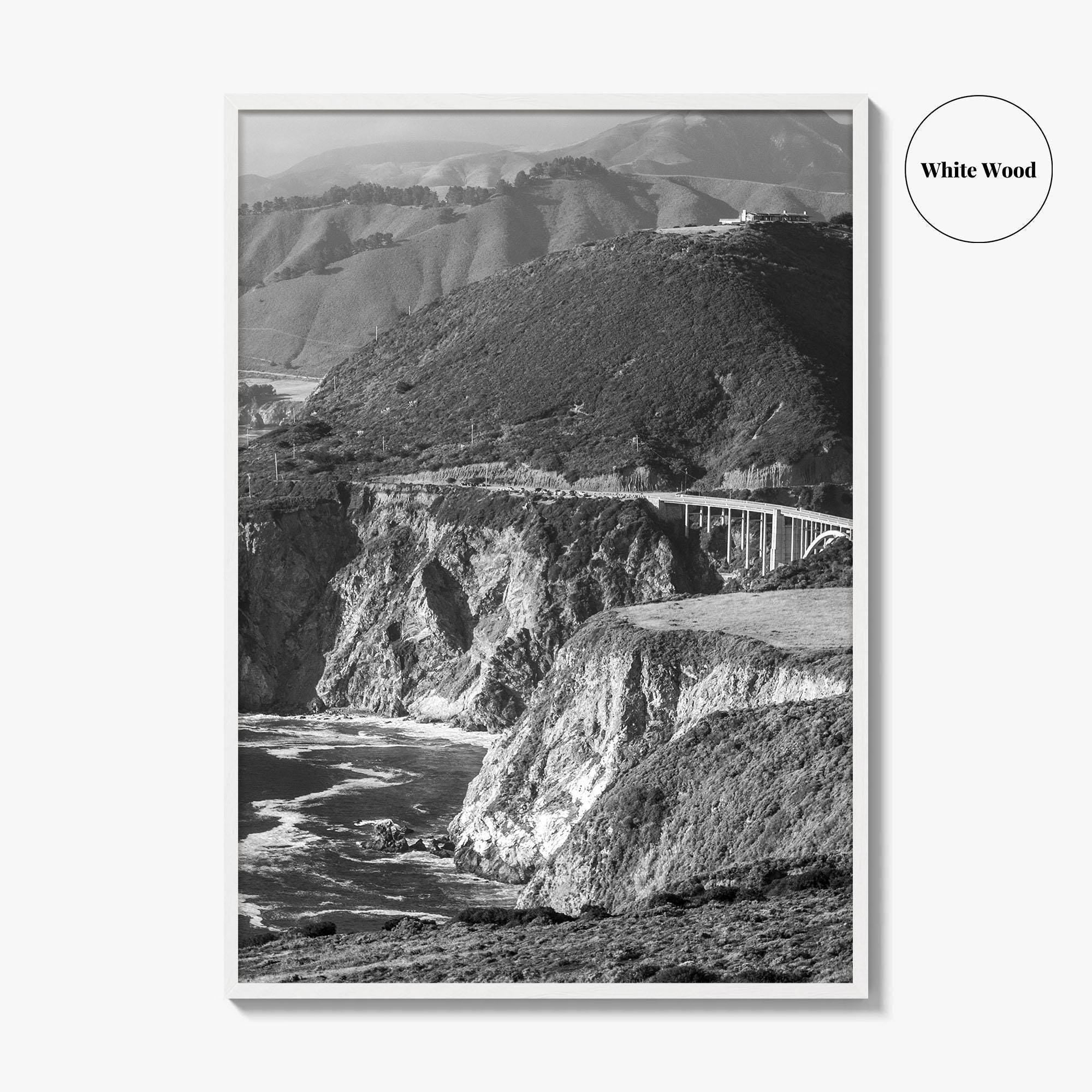 Big Sur Black and White Fine Art Photo Print, Bixby Bridge, Highway 1 Poster