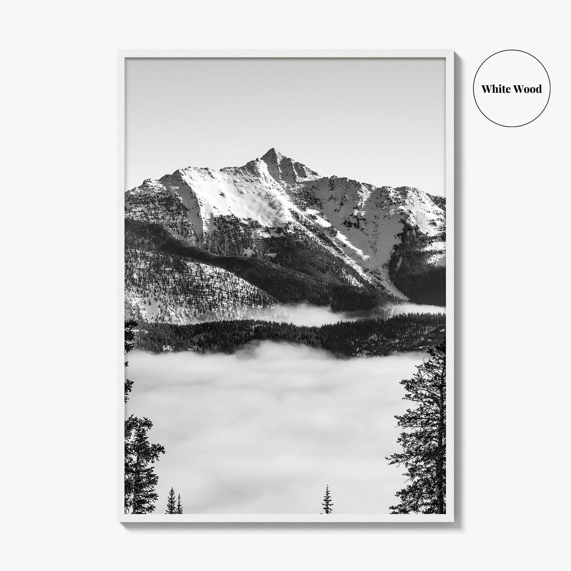 Big Sky Black and White Fine Art Photo Print, Montana USA, Wall Decor Poster