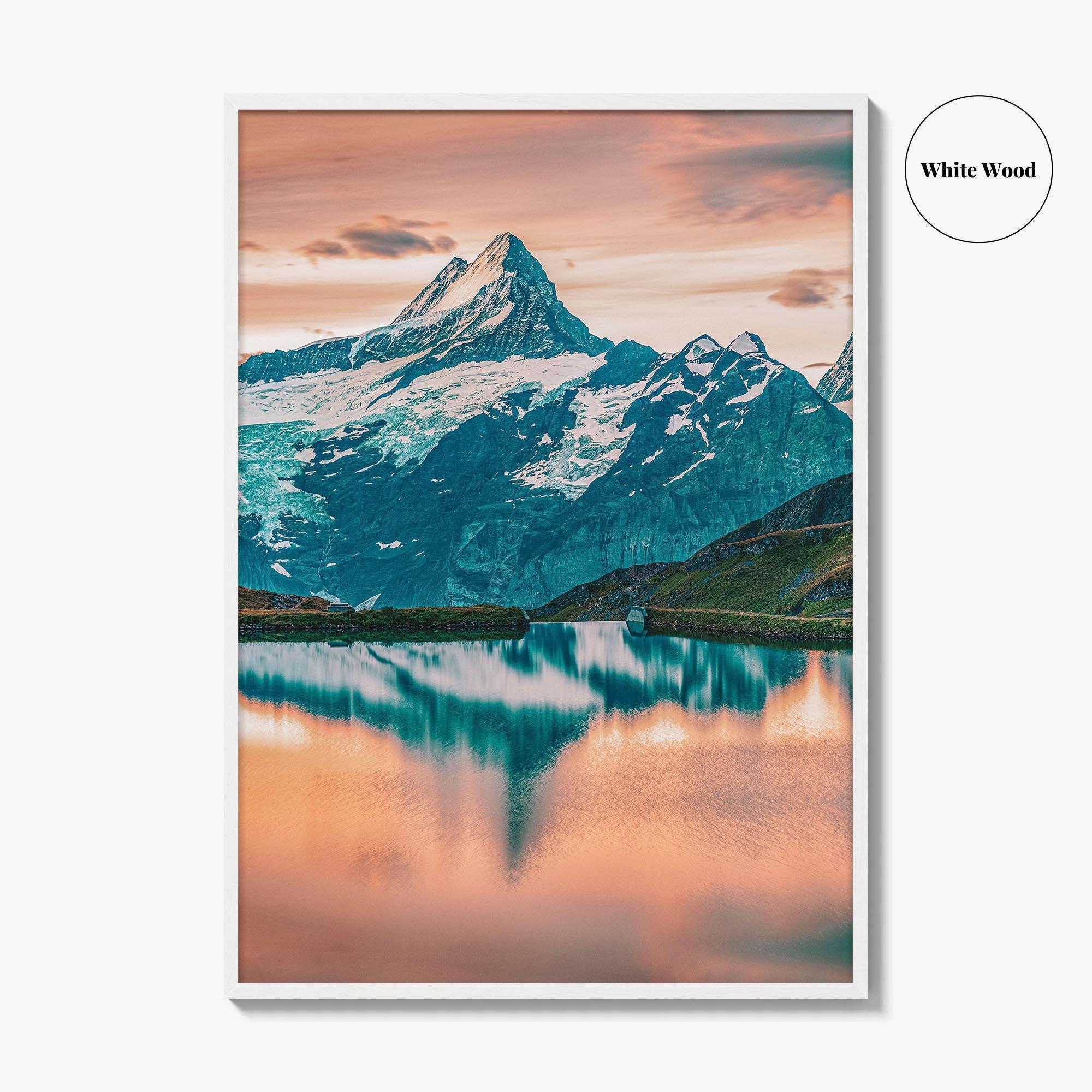 Bachalpsee Switzerland Fine Art Photo Print, Bernese Alps Wall Poster, Schreckhorn Wetterhorn Grindelwald