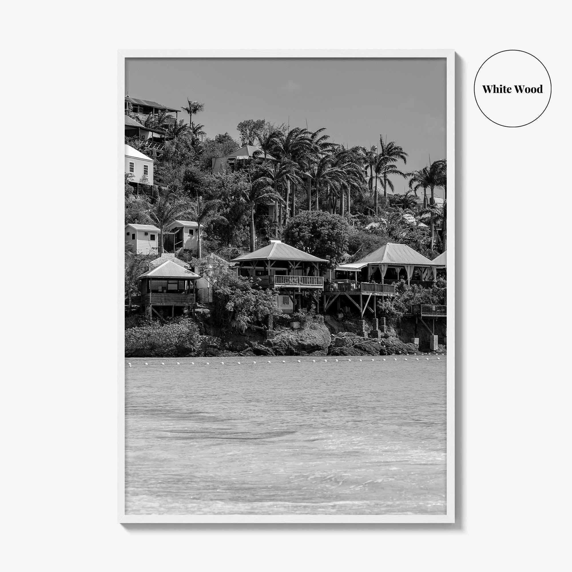 Antigua and Barbuda Black and White Fine Art Photo Print, Caribbean Poster